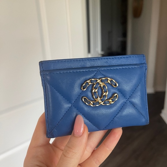 Chanel 19 wallet card holder blue - Picture 6 of 8
